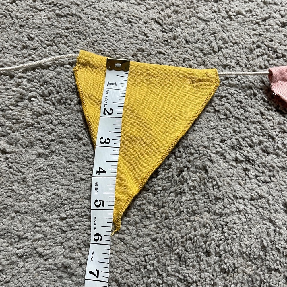 H&M Home Penant With Bunting Kids Baby Room Muted Colors Yellow Pink Blue‎ Gray - Picture 9 of 10